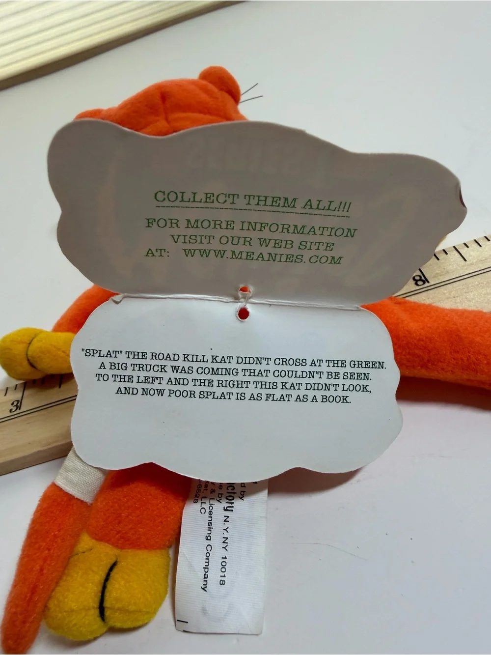 Meanies™ “Splat the Road Kill Kat” by The Idea Factory. Bean bag plush